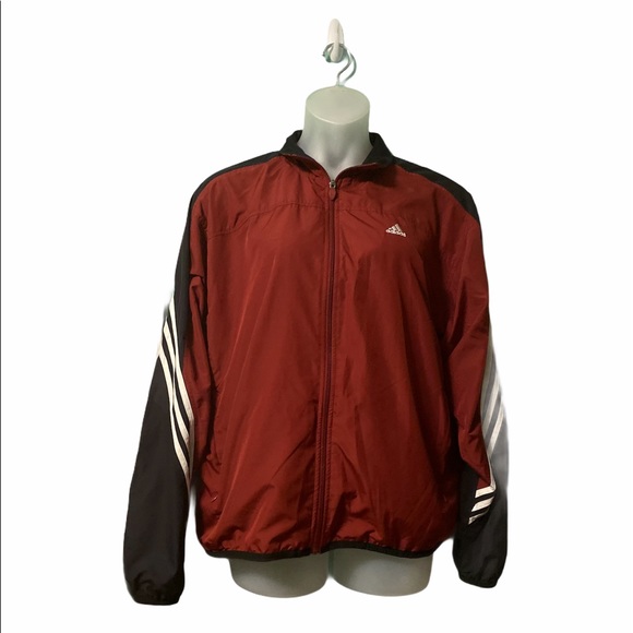 adidas Other - Adidas Athletic Full Zip Maroon Light Windbreaker